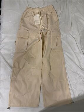 Neutral Beige Cargo Utility Pants